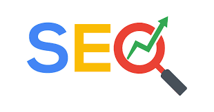 SEO optimisation icon featuring colorful SEO letters